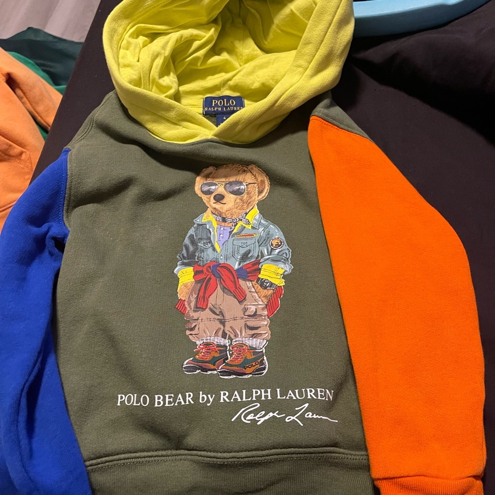 Gently Used Ralph Lauren Polo Bear Multicolor Hoodie
